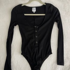 Princess Polly black ripped button up bodysuit